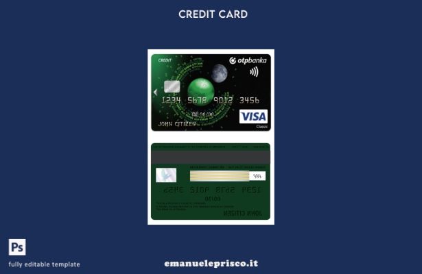 modello di carta di credito classica per visto Croazia OTP banka stile verificat